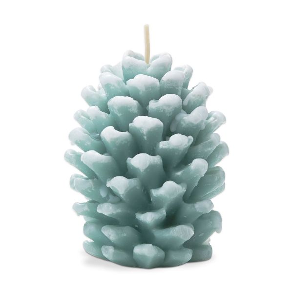 Frosted Pine Cone Candle | Aqua - Poppy and Stella