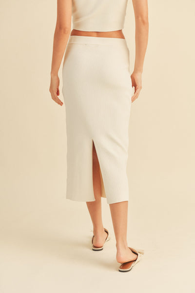 Caroline Ribbed Knit Midi Skirt