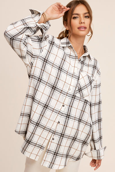 Perrie Flannel | Bone - Poppy and Stella