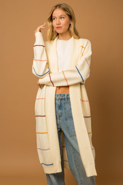 Cami Long Striped Cardigan - Poppy and Stella