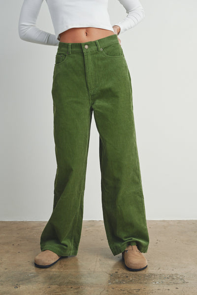 Rue Corduroy Pant | Green - Poppy and Stella