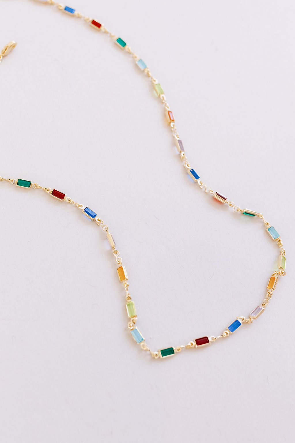 Analise Square Crystal Necklace | Jewel Tones - Poppy and Stella
