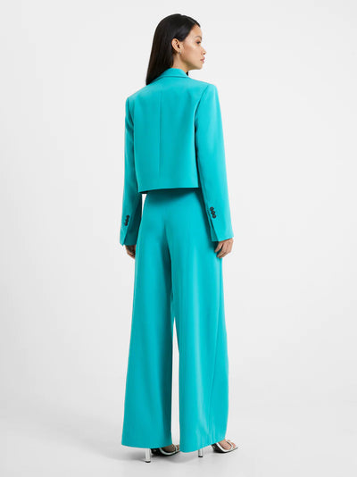 French Connection |Echo Crepe Cropped Blazer | Jaded Teal - Poppy and Stella