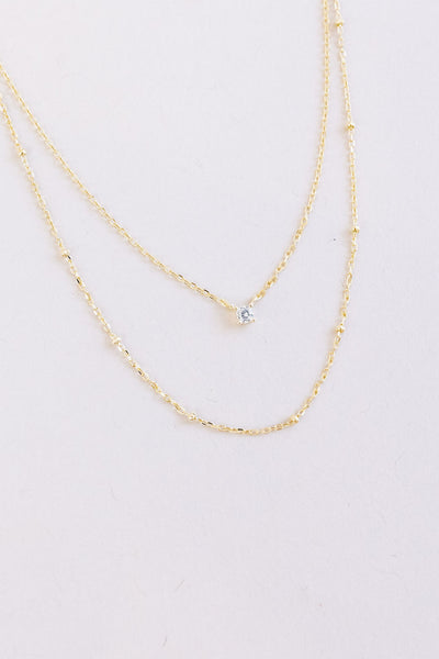 Mandy Gold Crystal Necklace - Poppy and Stella