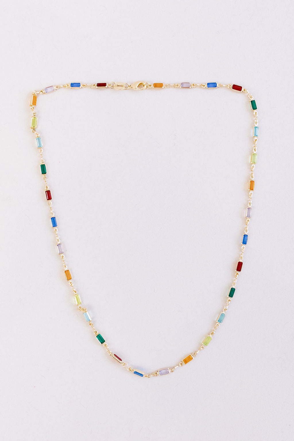 Analise Square Crystal Necklace | Jewel Tones - Poppy and Stella