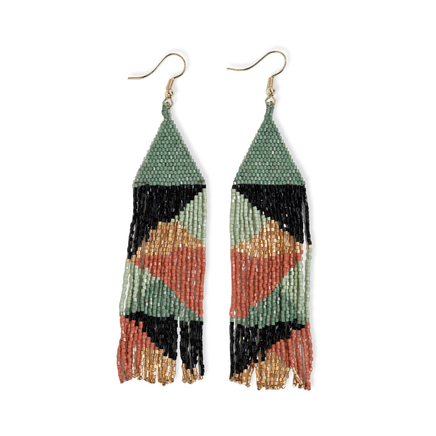 Ink + Alloy | Brittany Triangle Beaded Fringe Earrings | Asst. - Poppy and Stella