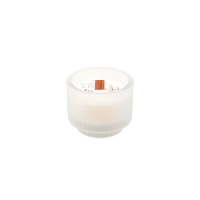 Paddywax | 5 oz Frosted White Ribbed Glass | Cypress & Fir - Poppy and Stella