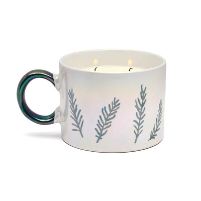 Paddywax | 8 oz White Ceramic Mug | Cypress & Fir - Poppy and Stella