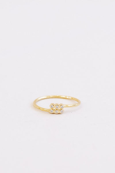 Brooke Adjustable Ring | Gold Crystal - Poppy and Stella