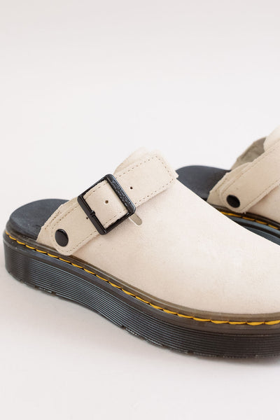 Dr. Martens | Carlson Suede Slingback Mule | Sand - Poppy and Stella