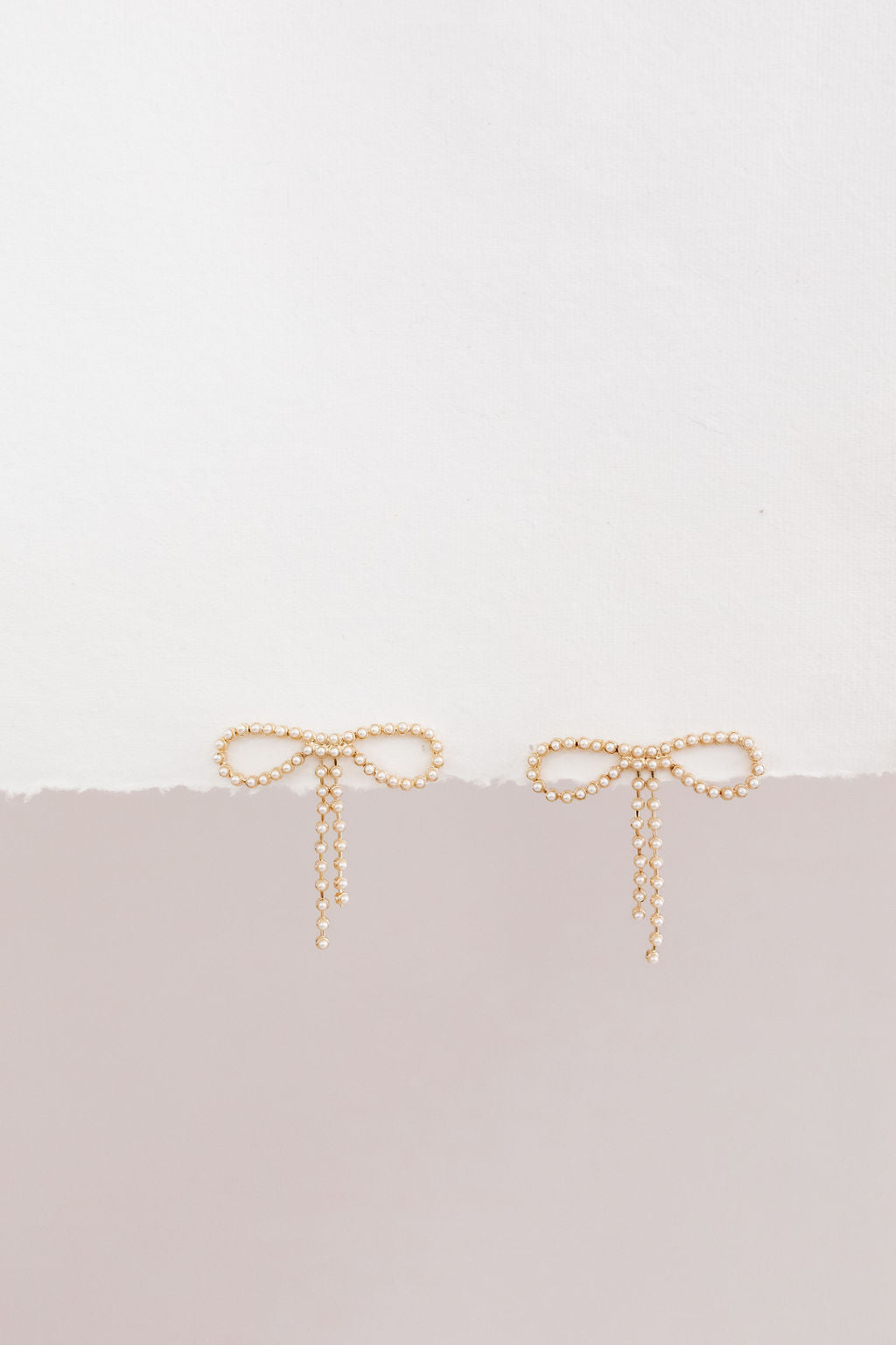 Pearl Bow Earrings | Gold - Poppy and Stella