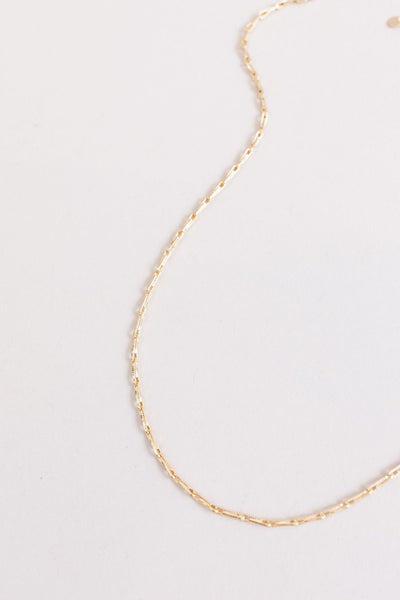 Gold Textured Chain Link Necklace - Poppy and Stella