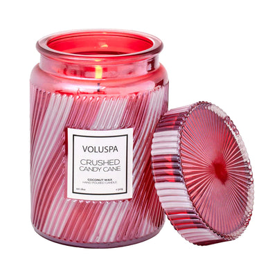 Voluspa | Crushed Candy Cane | Large Jar Candle - Poppy and Stella