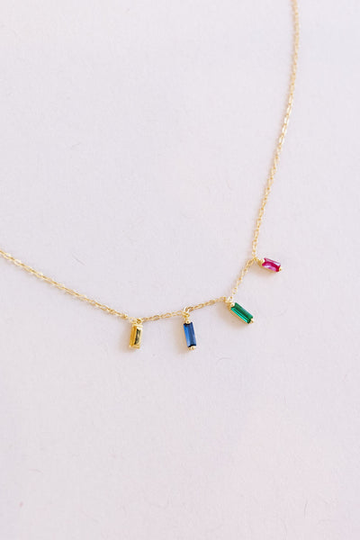 Misty Gemstone Drop Necklace - Poppy and Stella