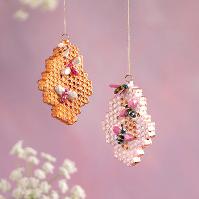 Ornament | Honey Bee Comb | Asst. - Poppy and Stella