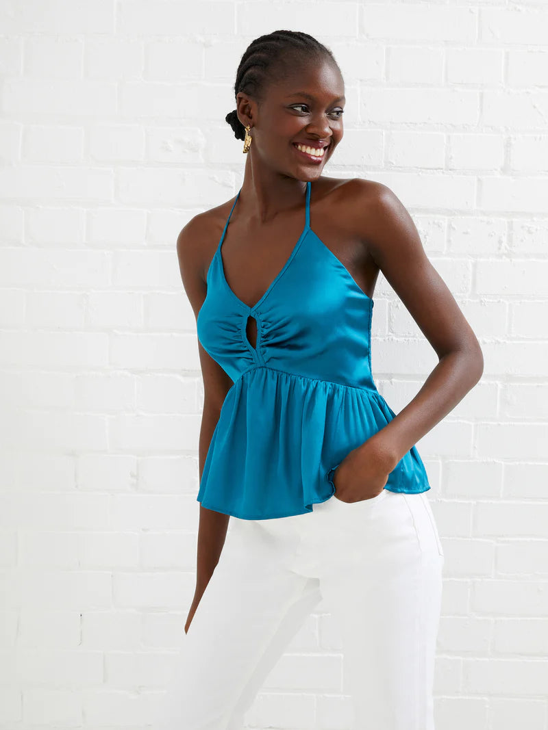 French Connection | Inu Satin Halter Top - Poppy and Stella