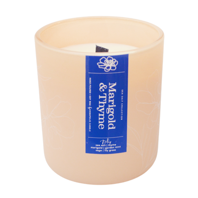 Annapolis Candle | Wooden Wick 15oz Candle | Marigold + Thyme - Poppy and Stella