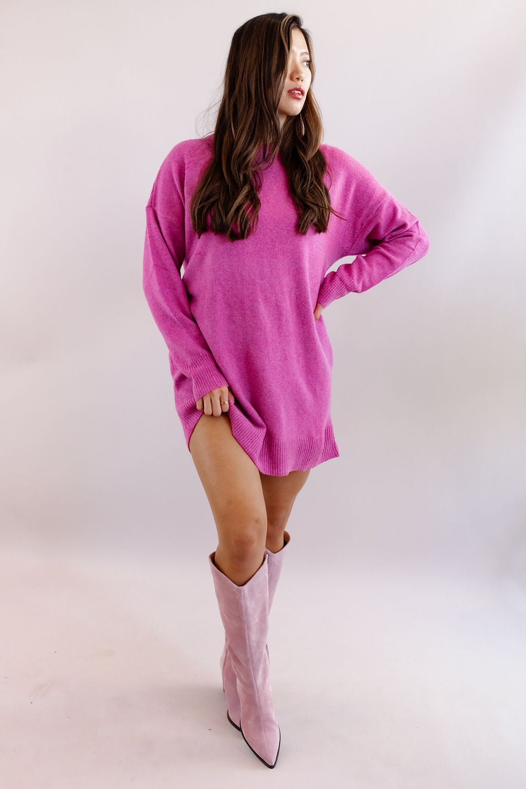 Sorella Oversized Sweater Dress | Pink - Poppy and Stella