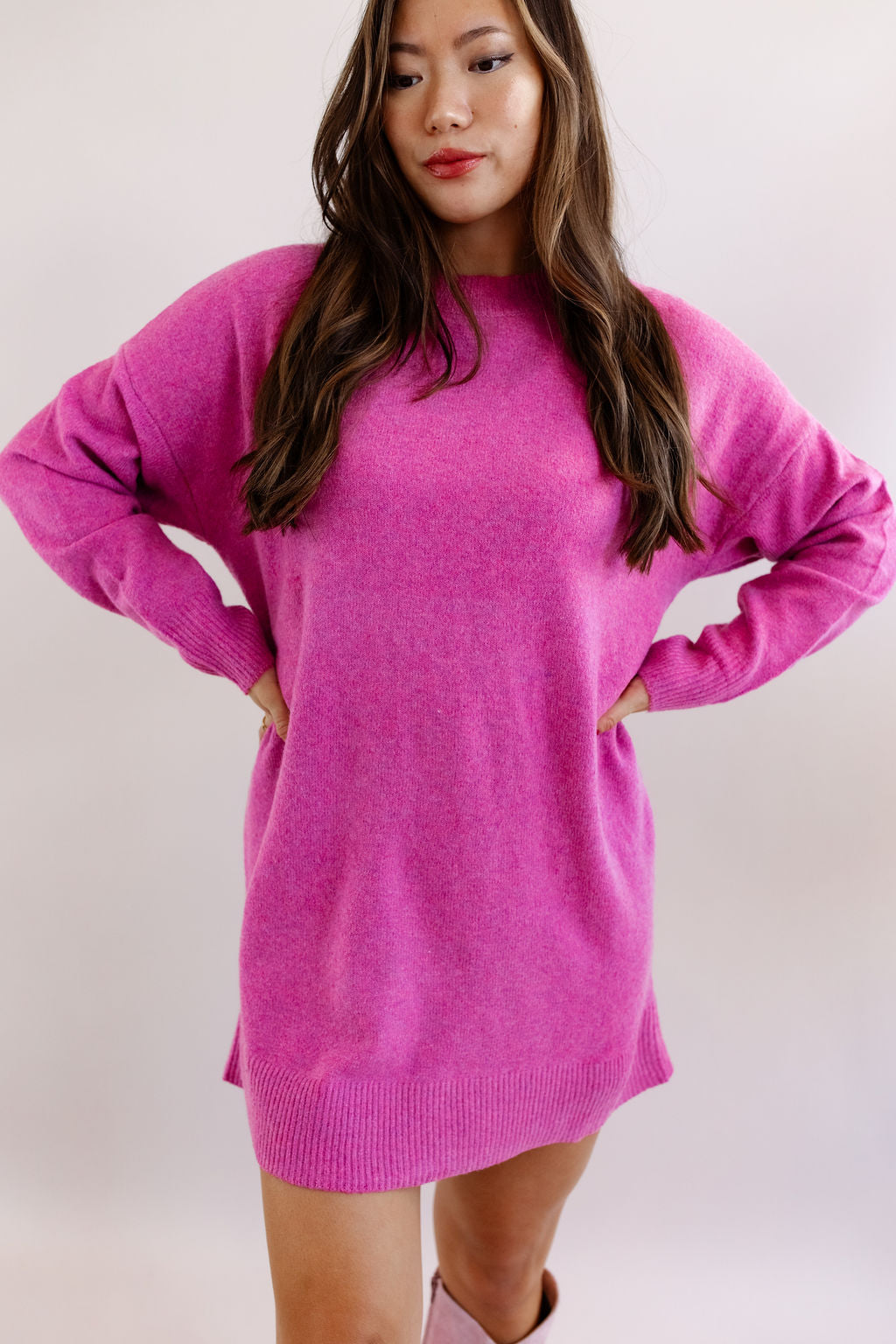 Sorella Oversized Sweater Dress | Pink - Poppy and Stella