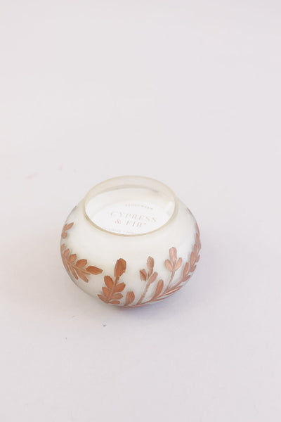 Paddywax | Copper Etched Frosted Cypress and Fir Candle | 9oz - Poppy and Stella