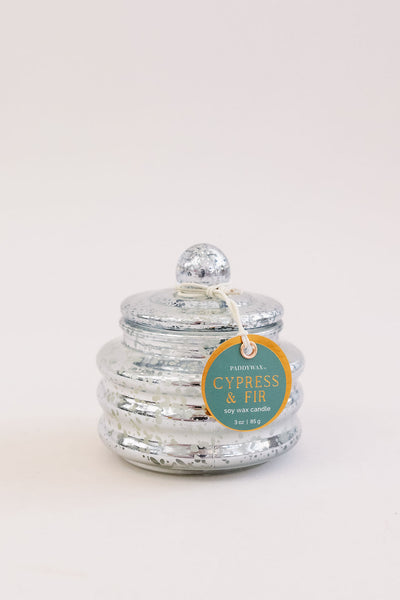 Paddywax | 3oz Beam Cypress & Fir Candle | Silver Mercury - Poppy and Stella