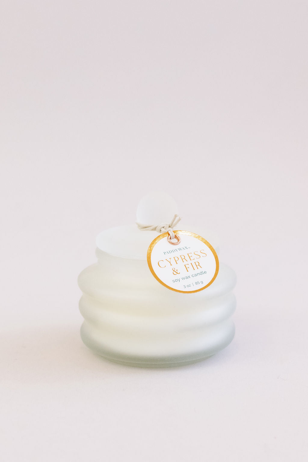 Paddywax | 3oz Beam Cypress & Fir Candle | Frosted White - Poppy and Stella