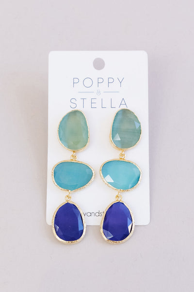 Ombre Gemstone Drop Earrings | Cool Toned - Poppy and Stella