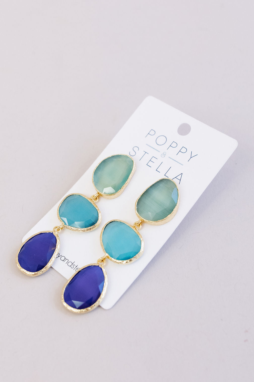 Ombre Gemstone Drop Earrings | Cool Toned - Poppy and Stella