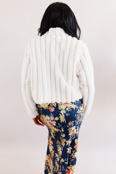 Dannie Faux Fur Cropped Jacket | Cream - Poppy and Stella
