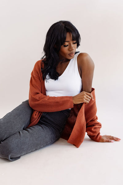 The Maize Cardigan | Brick - Poppy and Stella