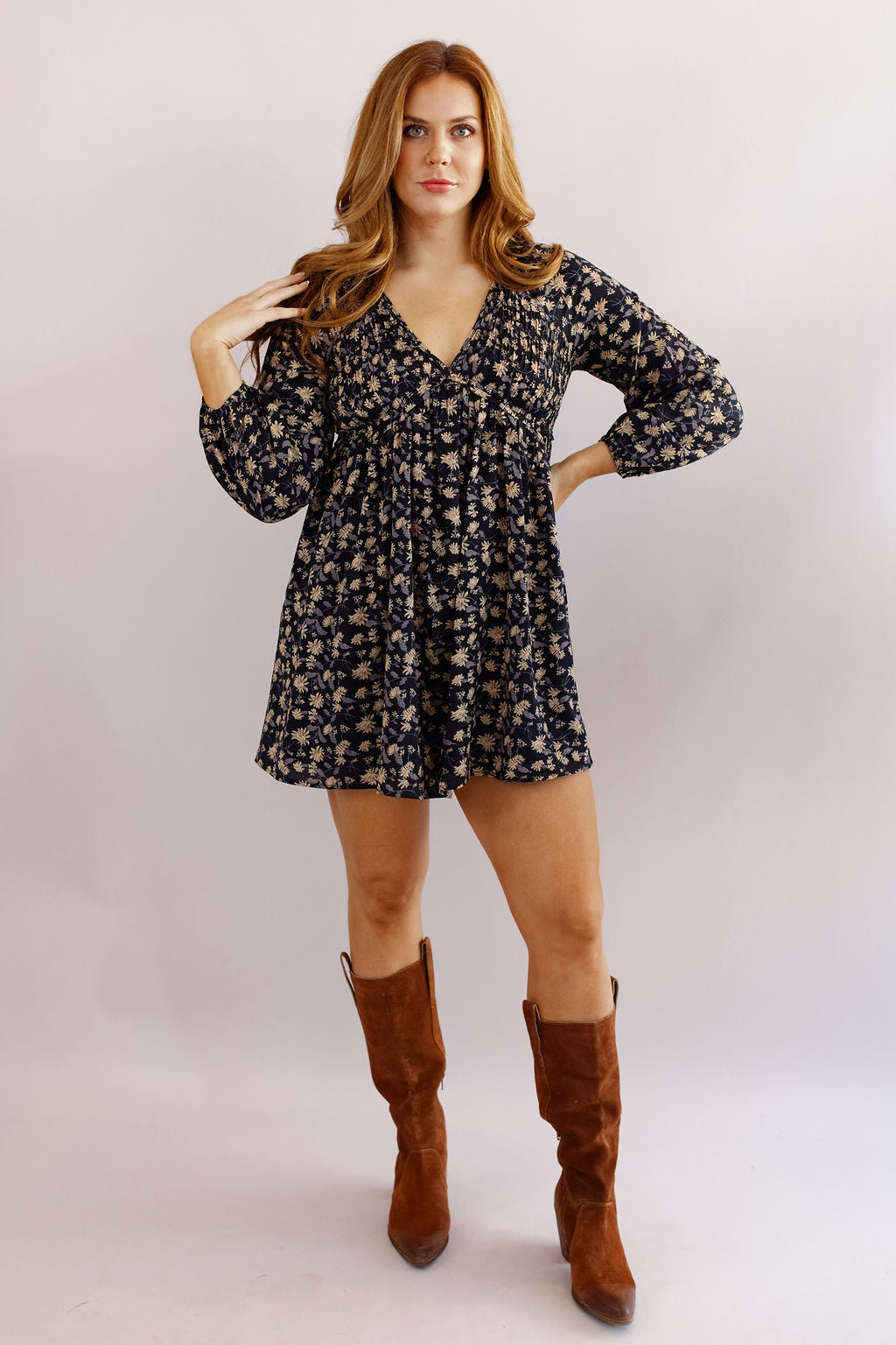 Jaidyn Floral Smocked Mini Dress - Poppy and Stella