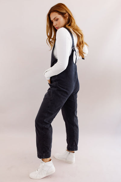 Free People | High Roller Jumpsuit | Mineral Black - Poppy and Stella