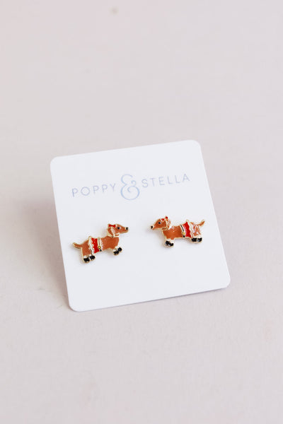Holiday Enamel Dog Stud Earrings | Asst. - Poppy and Stella