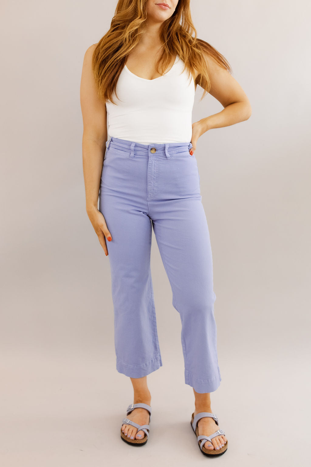 Marine Layer | Bridget Slim Wide Leg Crop | Marina - Poppy and Stella