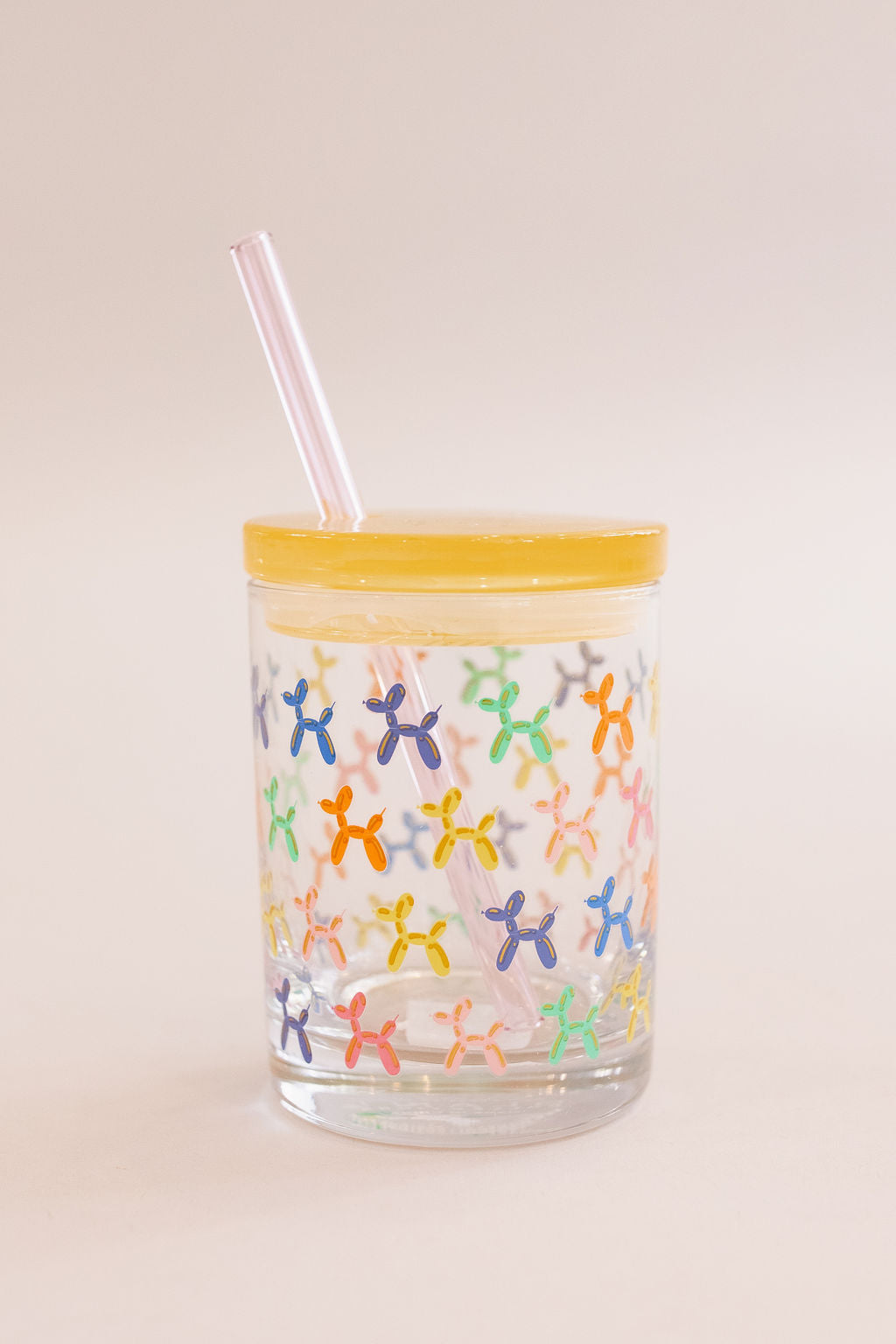 Double Old Fashioned Glass with Lid and Straw | Balloon Dog
