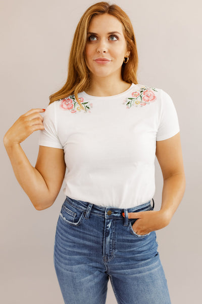 Juliet Embroidered Tee - Poppy and Stella