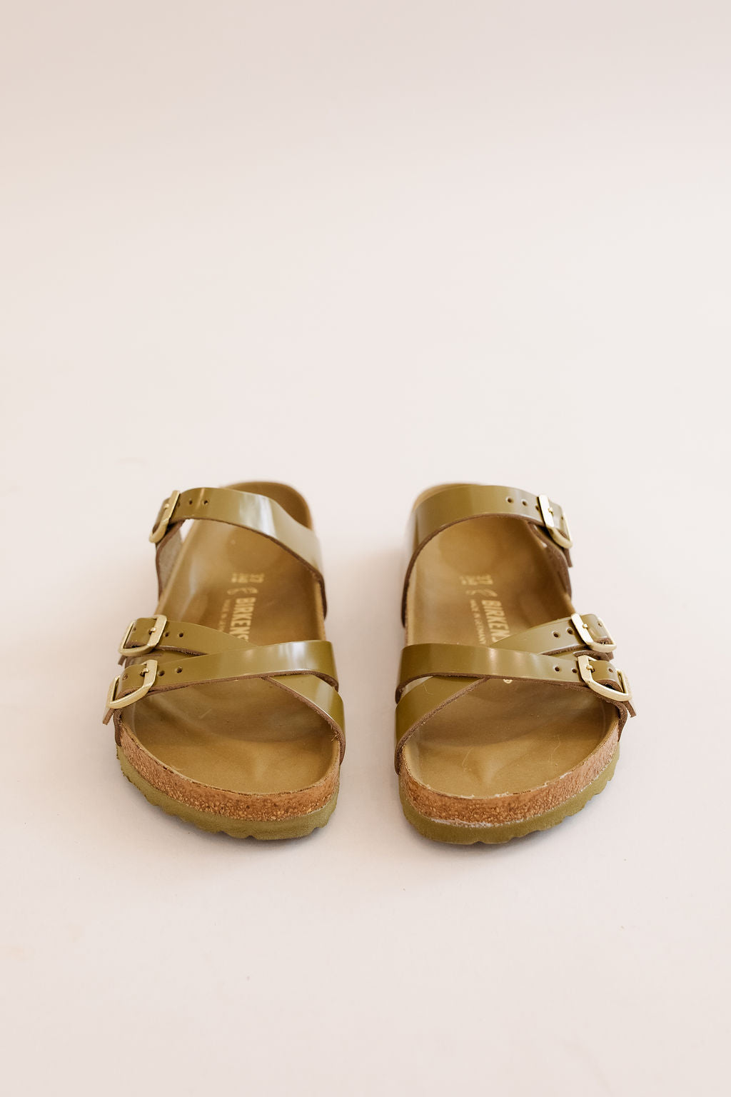 Birkenstock | Franca High Shine Sandal | Mud Green - Poppy and Stella