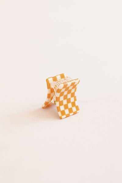 Checkered Mini Rectangular Claw Clips | Assorted - Poppy and Stella