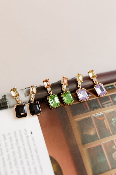 Small Emerald Cut Drop Earrings | Assorted