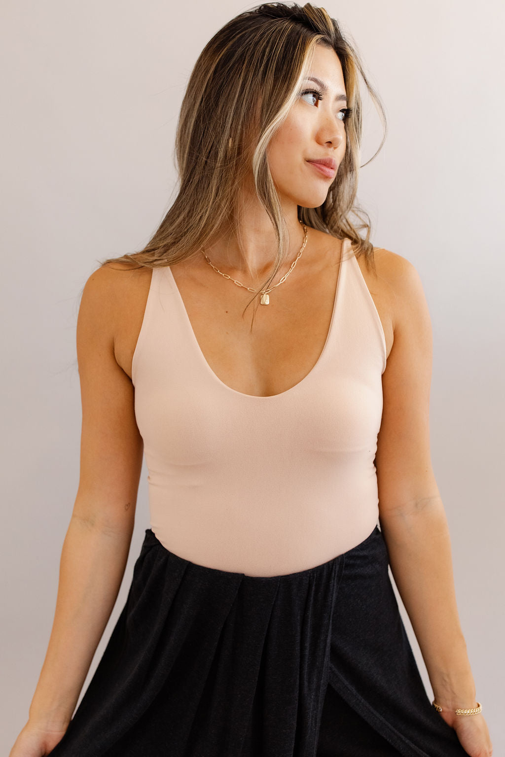 Free People | Seamless V-Neck Cami | Pink Sand Dune - Poppy and Stella