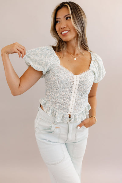 Free People | Oh Baby Top | Tea Combo - Poppy and Stella