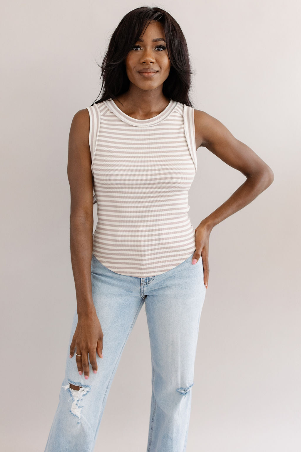 Free People | Kate Tee Striped Tank Top | Etherea Combo - Poppy and Stella