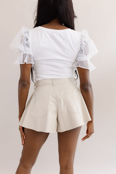 BLANK NYC | Vegan Leather Flutter Shorts | Clear Cut - Poppy and Stella