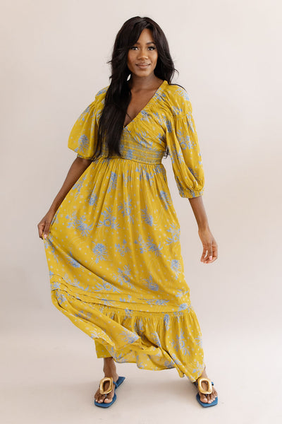 Free People | Golden Hour Maxi Dress | Palm Combo - Poppy and Stella