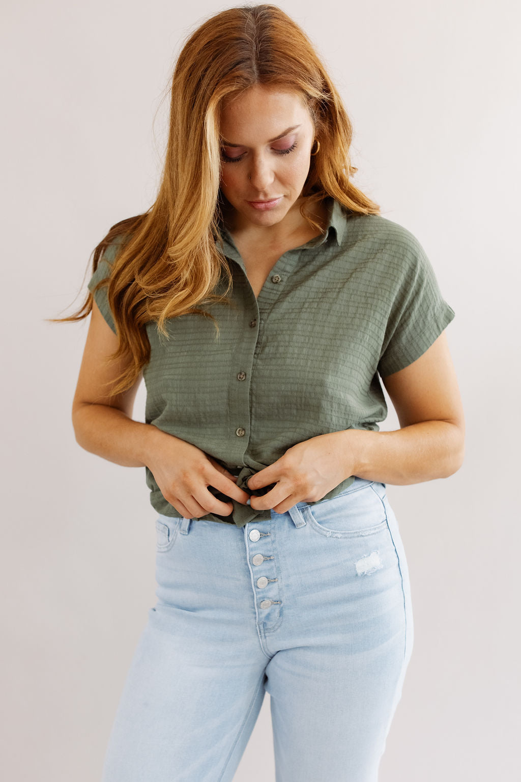 Marine Layer | Dana Shirt | Deep Lichen - Poppy and Stella