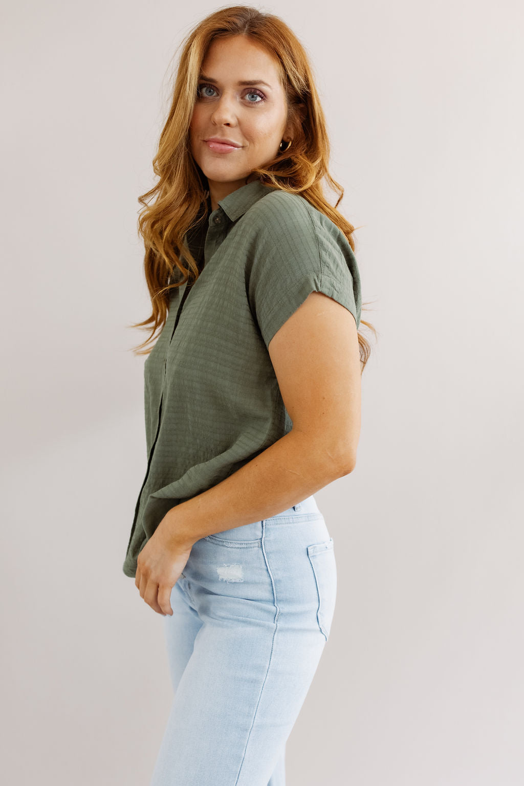 Marine Layer | Dana Shirt | Deep Lichen - Poppy and Stella