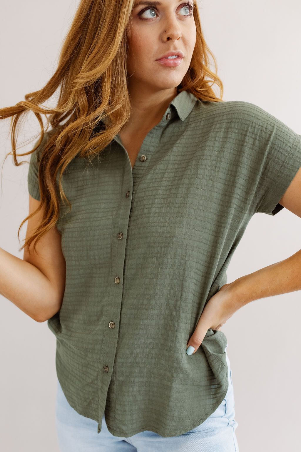 Marine Layer | Dana Shirt | Deep Lichen - Poppy and Stella