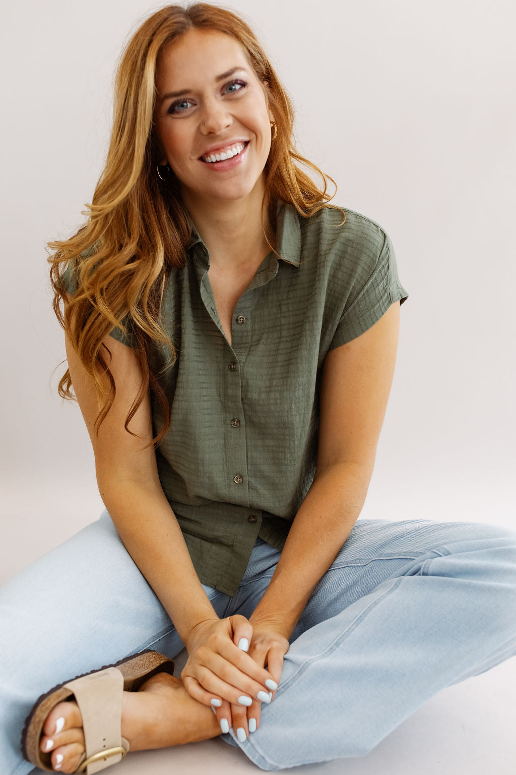 Marine Layer | Dana Shirt | Deep Lichen - Poppy and Stella