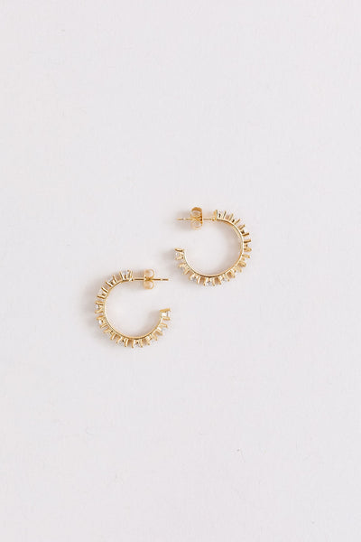 Crystal Hoop Gold Dipped Earrings - Poppy and Stella