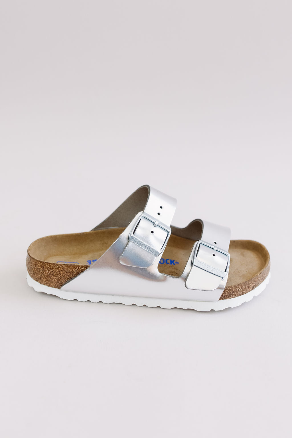 Birkenstock | Arizona Soft Footbed Leather | Silver - Poppy and Stella